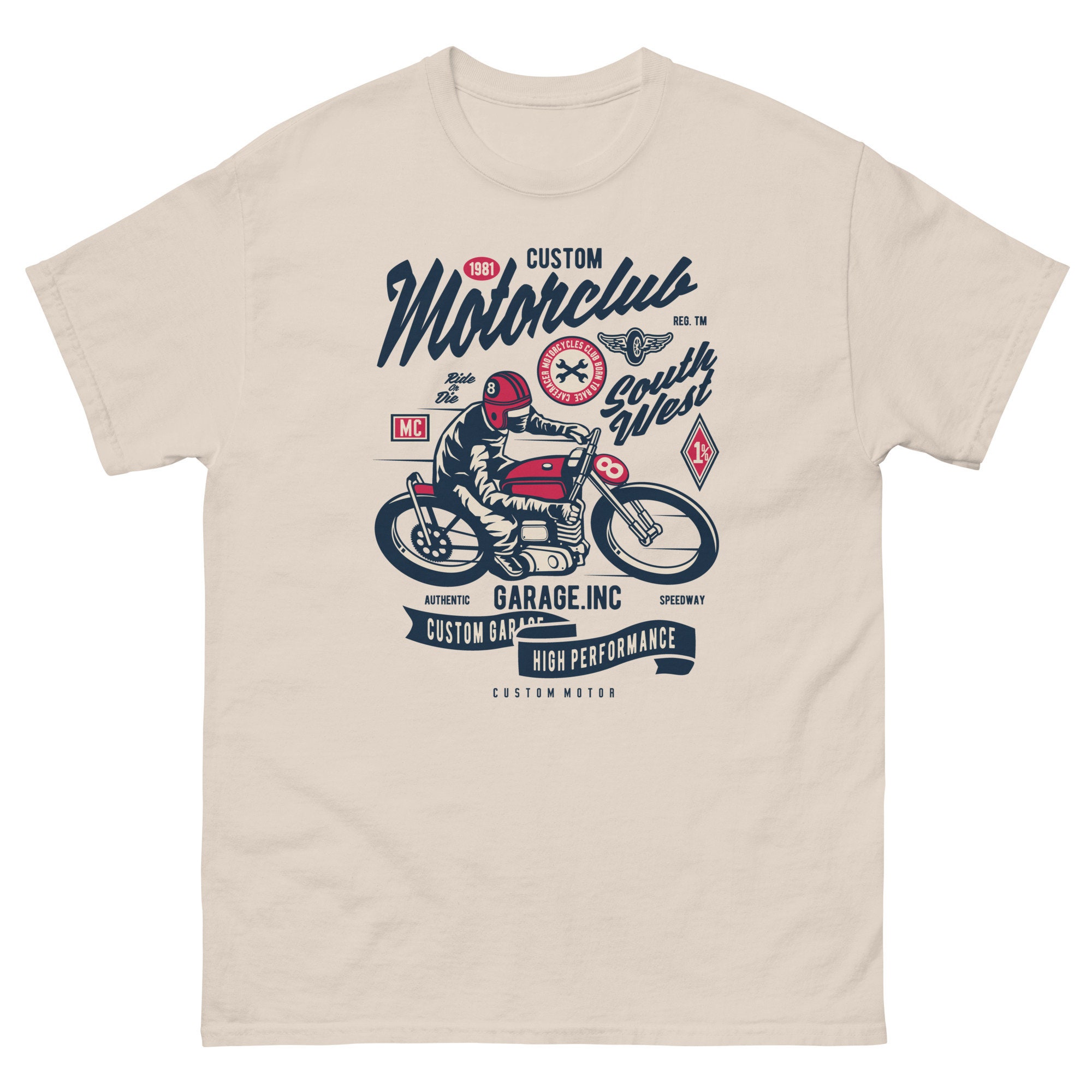 トップス Vintege motor cycle Tee Vintage Motorcycle Graphic Tee: Retro Motorclub Design - Etsy