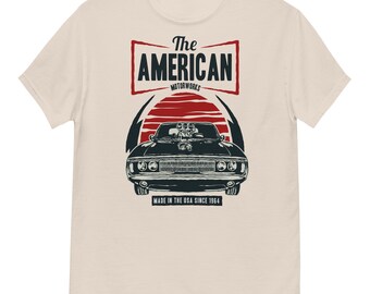 Koszulka z grafiką Vintage Muscle Car: Koszulka retro z motywem motoryzacyjnym