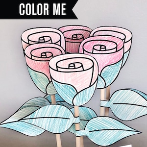 DIY Color Me Bouquet / Muttertagsgeschenk / Coloring Bouquet / Lehrer Geschenk / Valentines Geschenk / Coloring Flowers / Lehrer Geschenk / FB21