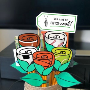 DIY Gym Teacher Bouquet / Regalo para él / Regalo para ella / Regalo de maestros / Ramo de tarjeta de regalo / Regalo de maestro de educación física / Regalo de maestros / FB21