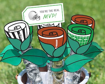DIY Football Bouquet / Football Gift for Him / Bouquet For Him / Football Flowers / Football Valentine / Football Anniversary Gift / FB21