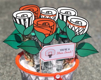 DIY Basketball Bouquet / Gift for Him / Basketball Valentine / Basketball Flowers / Valentines Gift / Basketball Anniversary Gift / FB21