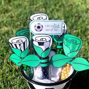 DIY Fußball Strauß / Geschenk für Ihn / Fußball Valentinstag / Fußball Blumen / Valentinstag / Fußball Jahrestag Geschenk / Vatertag FB21