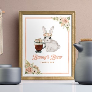 Bunny's Brew Coffee Bar Sign / Spring Coffee Sign / Easter Coffee Bar / Some Bunny is One Coffee Bar Sign / Easter Coffee Sign / SB23