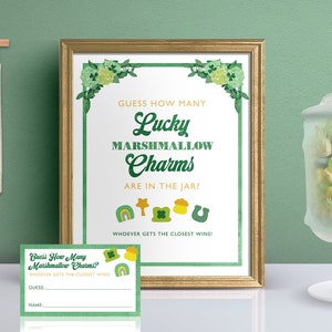 How Many Lucky Marshmallow Charms Game / Baby Shower Game / Baby Shower Activity / Baby Sprinkle Game / Guess How Many Charms Game / LO23
