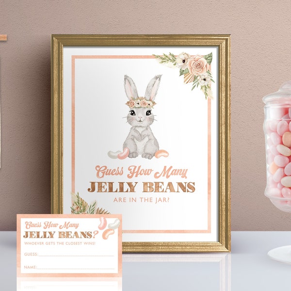 How Many Jelly Beans Game / Bunny Baby Shower Game / Easter Baby Shower Activity / Baby Sprinkle Game / Guess How Many Candies Game / SB23