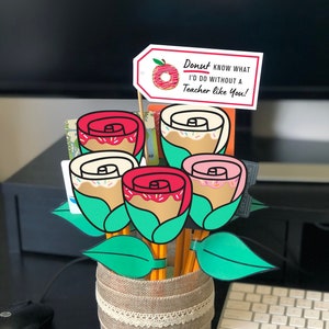 DIY Teacher Bouquet / Gift for Him / Gift For Her / Teachers Gift / Gift Card Bouquet / Valentines Gift / Teacher Gifts / Teacher Gift FB21