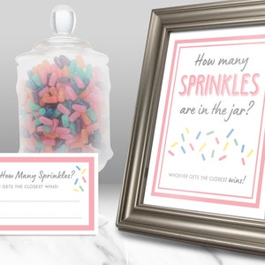 Sprinkle How Many Sprinkles Game // Baby Shower Game // Baby Shower Activity // Baby Sprinkle Game // Guess How Many Sprinkles Game // BS19