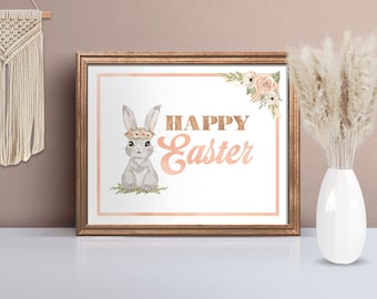 Happy Easter Sign / Easter Party Decor / Some Bunny is One 1st Birthday / Spring Party Decor / Party Printables / Easter Party Sign / SB23