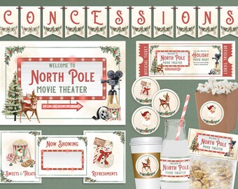 Imprimibles para una Noche de Cine Navideña: Decoración navideña (Descarga PDF)