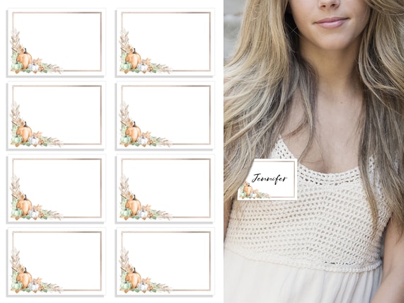 Printable Fall Name Tags // Friendsgiving Name Tags // Thanksgiving Name Cards // Name Badges // Avery Label Template 5395 // CF19 Il_570xn