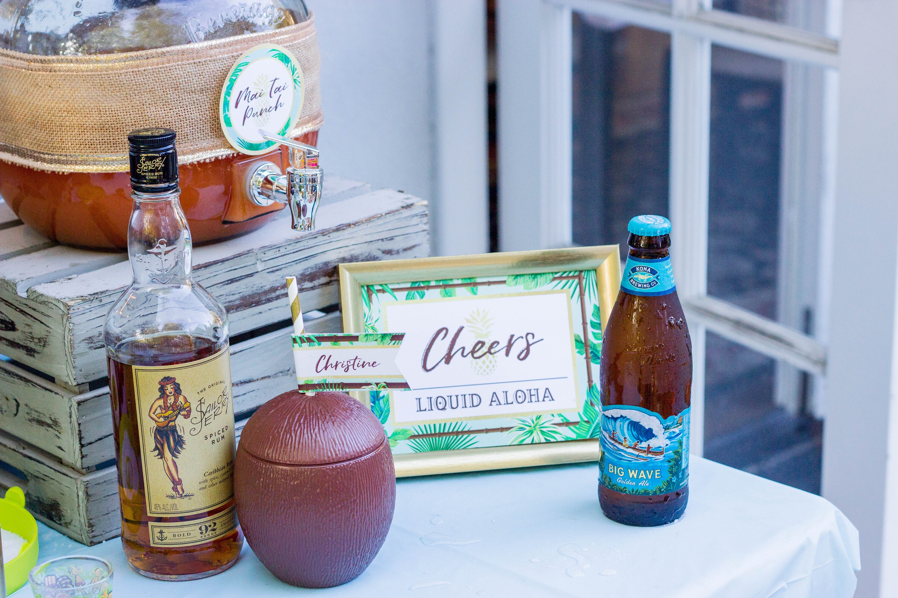 Hawaiian Luau Party Printable Cheers Sign / Tropical Cheers Etsy