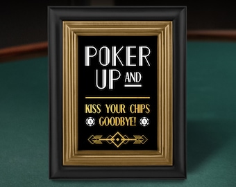 Art Deco Poker Table Sign: 1920s Party Decor (PDF Download)