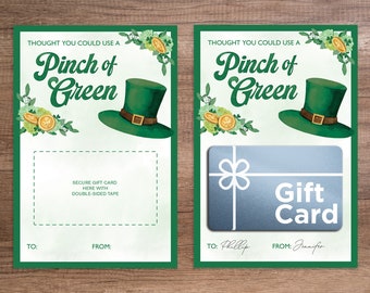 Saint Patrick's Day Gift Card Holder / A Pinch of Green / Printable Gift Card Holder / Saint Patty's Day Teachers Gift / St Pattys Day LO23