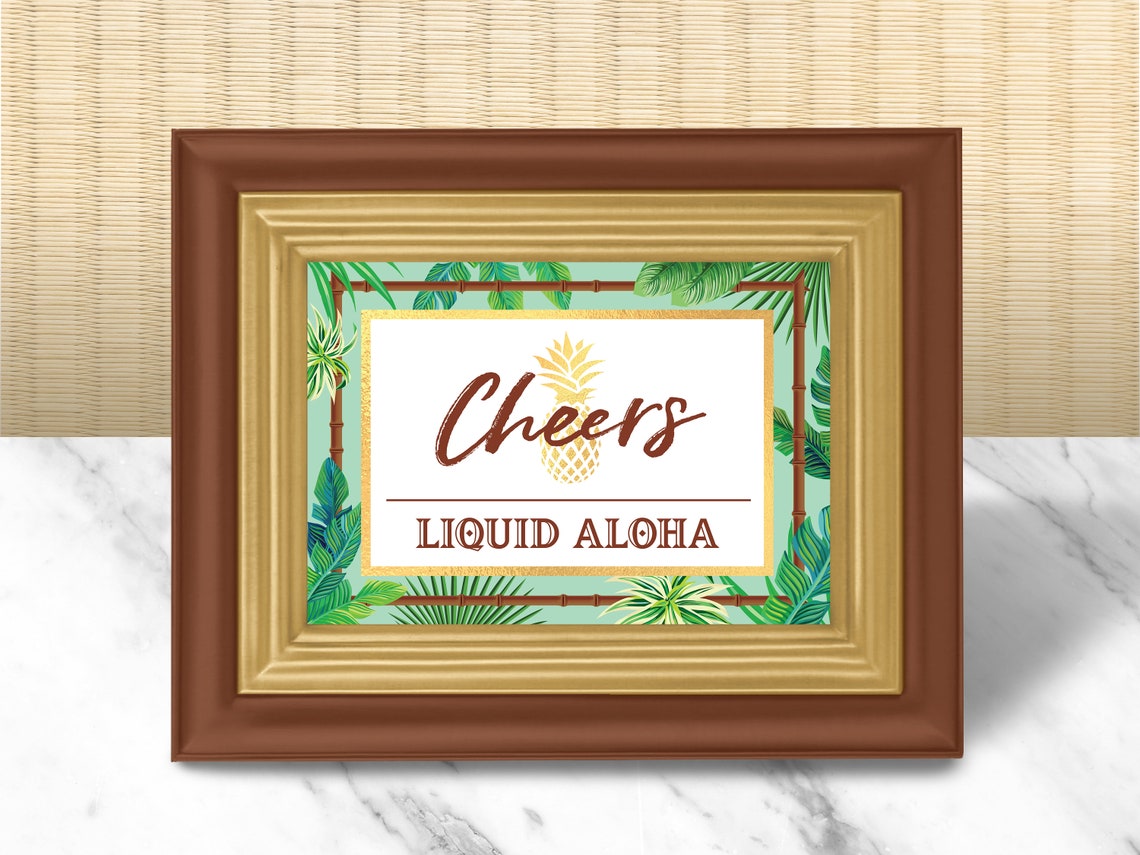 Hawaiian Luau Party Printable Cheers Sign / Tropical Cheers Etsy