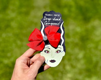 Porta lazos de novia zombi: Recuerdo imprimible para fiesta de Halloween (Descarga PDF)