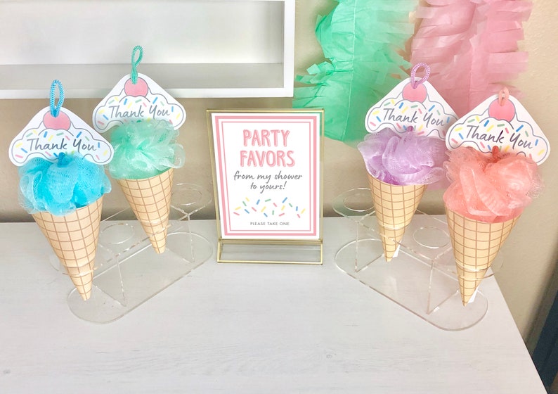 Baby Sprinkle Party Favor Set // Baby Shower Favors // Ice Cream Shower Favors // Baby Sprinkle Favors // Baby Shower Party Favor // BS19 image 2