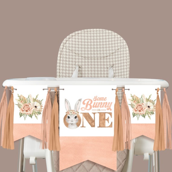 Some Bunny is One High Chair Banner / First Birthday Party Smash Cake Photo shoot / Easter 1st Birthday /Bunny First Birthday / SB23 Il_570xn
