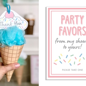 Baby Sprinkle Party Favor Set // Baby Shower Favors // Ice Cream Shower Favors // Baby Sprinkle Favors // Baby Shower Party Favor // BS19 image 1