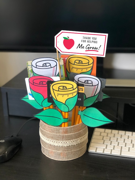 DIY Teacher Bouquet / Gift for Him / Gift For Her / Teachers Gift / Gift Card Bouquet / Valentines Gift / Teacher Gifts / Teacher Gift FB21 Il_570xn