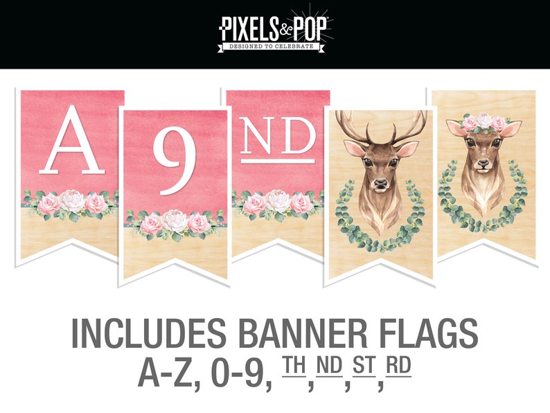 Custom Rustic Woodland Boho Printable Bridal Shower Banner Etsy