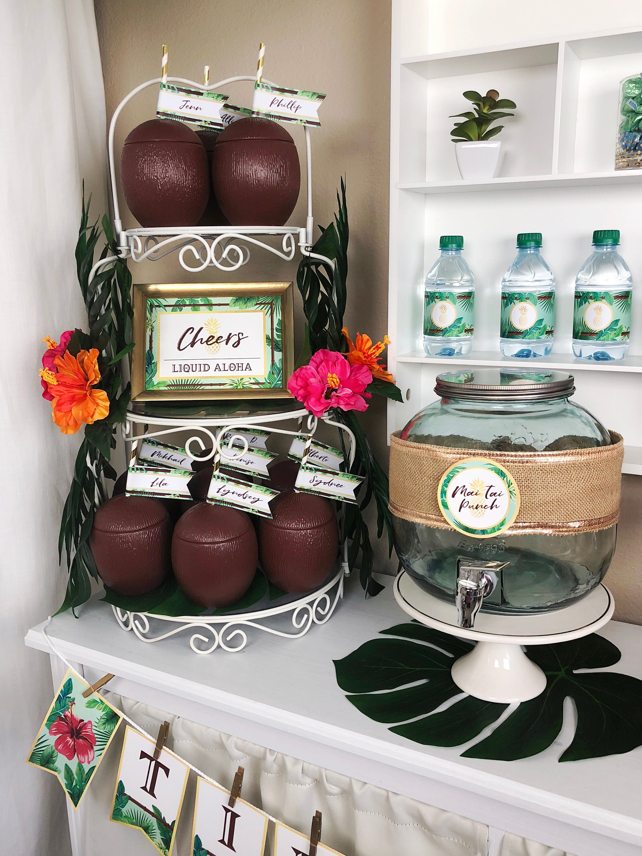 Hawaiian Luau Party Printable Cheers Sign / Tropical Cheers Etsy