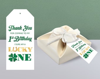 Lucky One Party Favor Tags / Saint Patrick's Day 1st Birthday Party Favors / Irish First Birthday Party Favor / Lucky One Party Favor / LO23