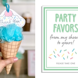 Baby Sprinkle Party Favor Set // Baby Shower Favors // Ice Cream Shower Favors // Baby Sprinkle Favors // Baby Shower Party Favor // BS19