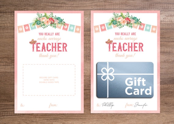 Fiesta Gift Card Holder / Nacho Average Teacher / Printable Gift Card Holder for teacher / First Fiesta / Cinco De Mayo Teachers Gift / FP21 Il_570xn
