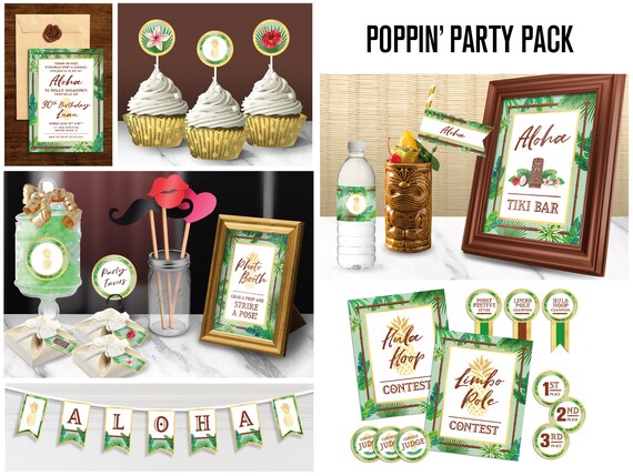 Printable Hawaiian Luau Party Pack Printable Party Kit Luau