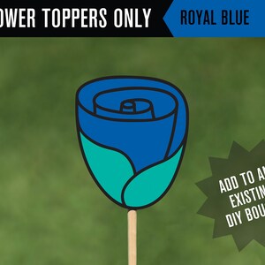 Royal Blue Flower Toppers for DIY Gift Bouquets / Teachers Gift / Gift Card Bouquet / Valentines Gift / Teacher Gifts / Teacher Gift / FB23