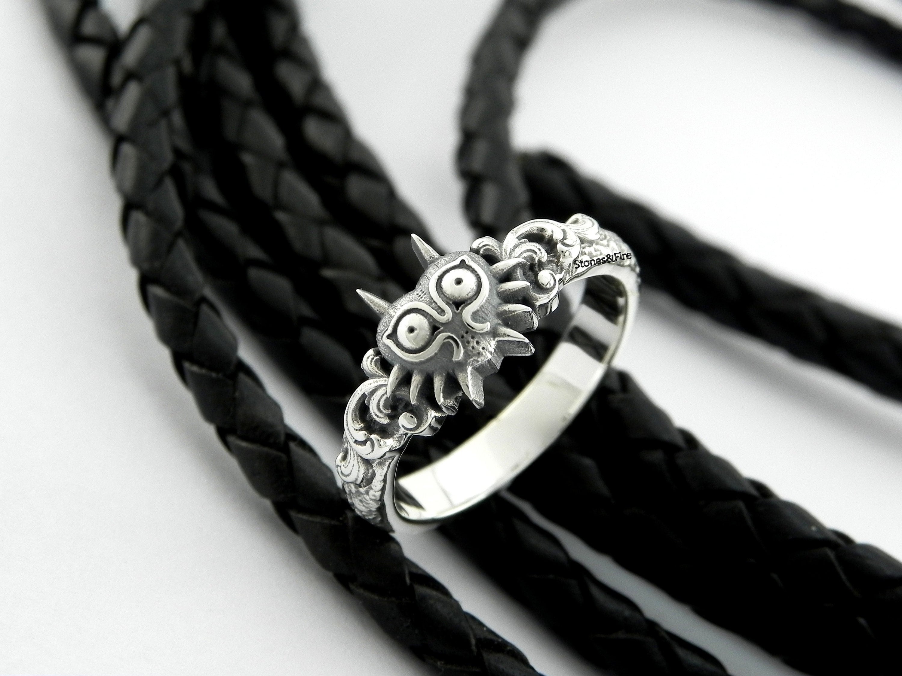 Butlers Black Gothic Pentagram Ring otaku-TO ORDER • Stones&Fire