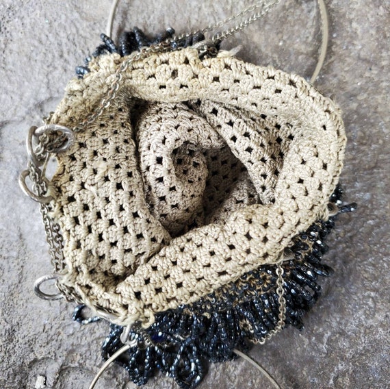 Antique Beaded Drawstring Bag - image 7