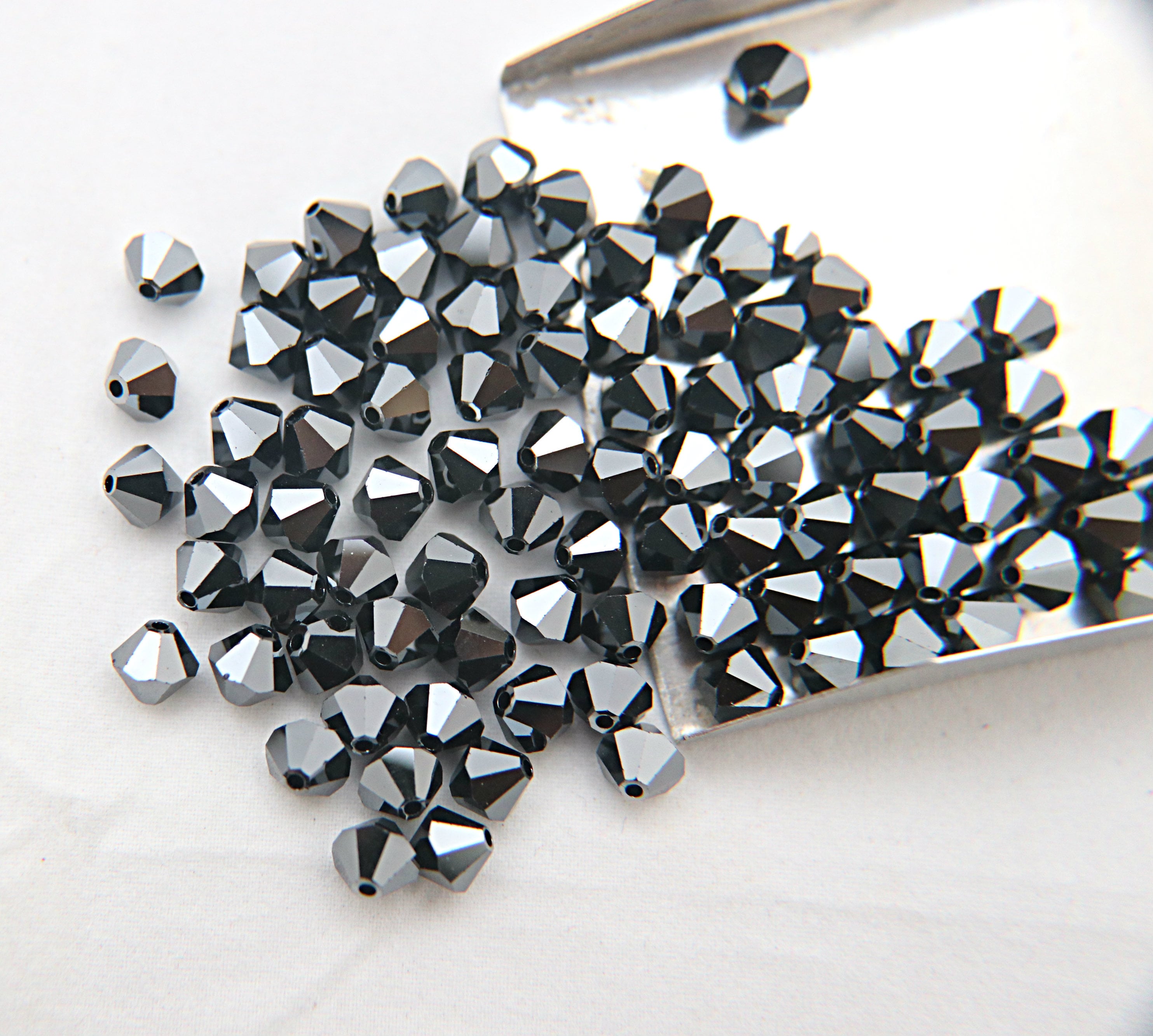Jet Hematite Swarovski Bicone Beads, 6/8 Mm (12/36/72/144/288