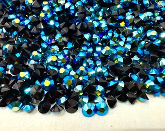 Swarovski Crystal Chatons, Jet Aurore Boreale, Rotondo 27pp (1028)