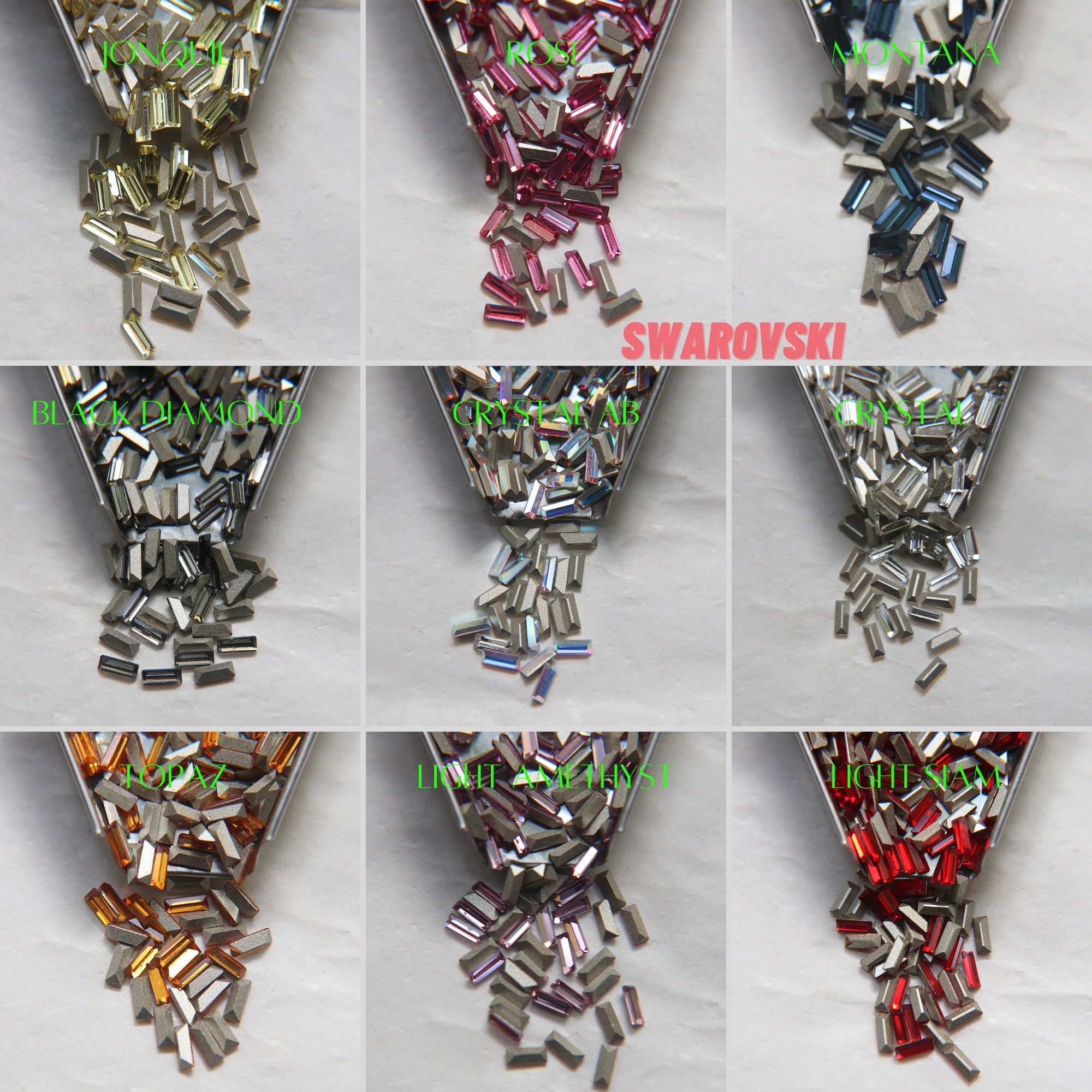 7 X 15 Mm AB Cristallo Di Vetro Con Strass Argentati - Foto 3