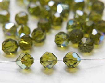 5309 Vintage Olivine AB Swarovski Kristall Perlen, 10 mm, facettiert