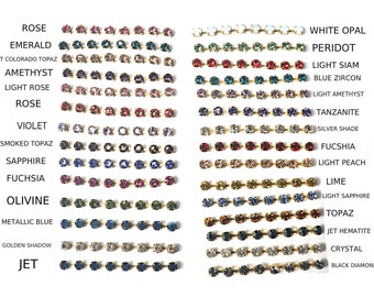 28 SS Swarovski Rhinestone COLORS chains Brass/Vintage Black Plated 6 mm (0.5 Meter)