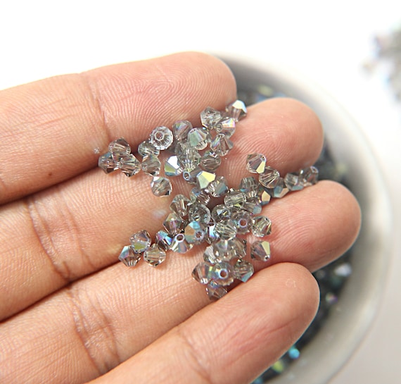 Swarovski bicone Austrian crystal beads Black Diamond AB2X choose 3mm 4mm