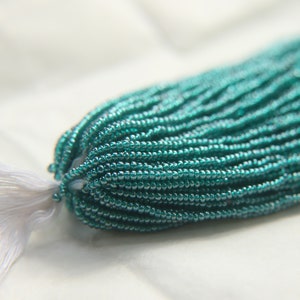 11/0 Czech Seed Bead Czech Seed Bead, Teal Green Luster 1/5/25/50/100 Full hanks Preciosa Ornella loose beads, mix beads, embroidery