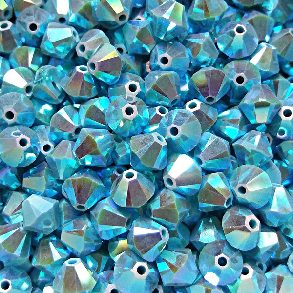 4mm Turquoise 2X Aurore Boreale Bicone beads Cuts 36/72/144/432/720 Pieces (267) SWAROVSKI ELEMENTS rainbow beads, jewelry making