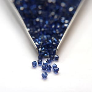 4/5mm Dark Sapphire Swarovski Bicone beads VINTAGE SWAROVSKI jewelry making embroidery materials craft supply