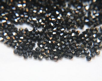 4mm Jet Nut Swarovski Bicone BEADS 36/72/144/432/720 Pieces rare findings, jewelry making, embroidery materials