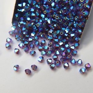 Swarovski Amethyst 2X AB Bicone Beads (3/4mm) Jewelry Making