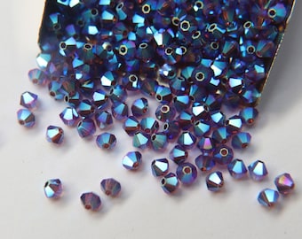 Swarovski Amethyst 2X AB Bicone Beads (3/4mm) Jewelry Making