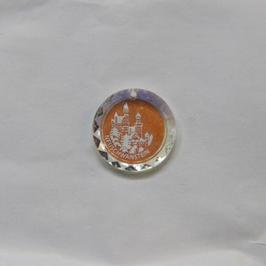 20mm Very Rare Vintage Neuschwanstein Castle engraved Swarovski 6050 Round Pendants Crystal Aurore Boreale drop 2/6/12 Pcs vintage finding