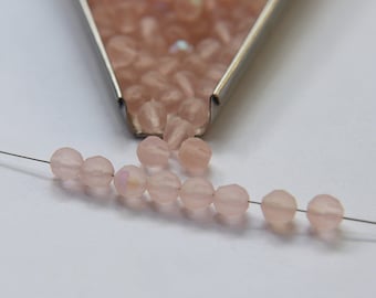 6mm Swarovski Crystal Beads, Matt Light Peach Aurore Boreale, Faceted Round