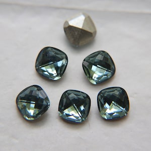 Vintage Swarovski 12mm Cushion Cut Indian Sapphire 4461 Premier Crystal fancy stones jewelry making craft supply