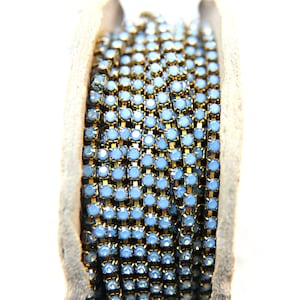 10SSS Swarovski Strass Cup Ketting in Witte Opaal Sky Blue 2.8mm Gemaakt in Oostenrijk 0.5/1/2/5 Meter vintage bevindingen / sieraden maken