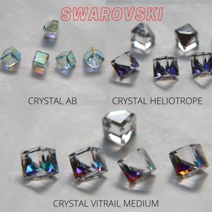 8MM Vintage Swarovski crystal stones in cut corner cube fancy stone 4841 Austrian lead crystal rhinestones